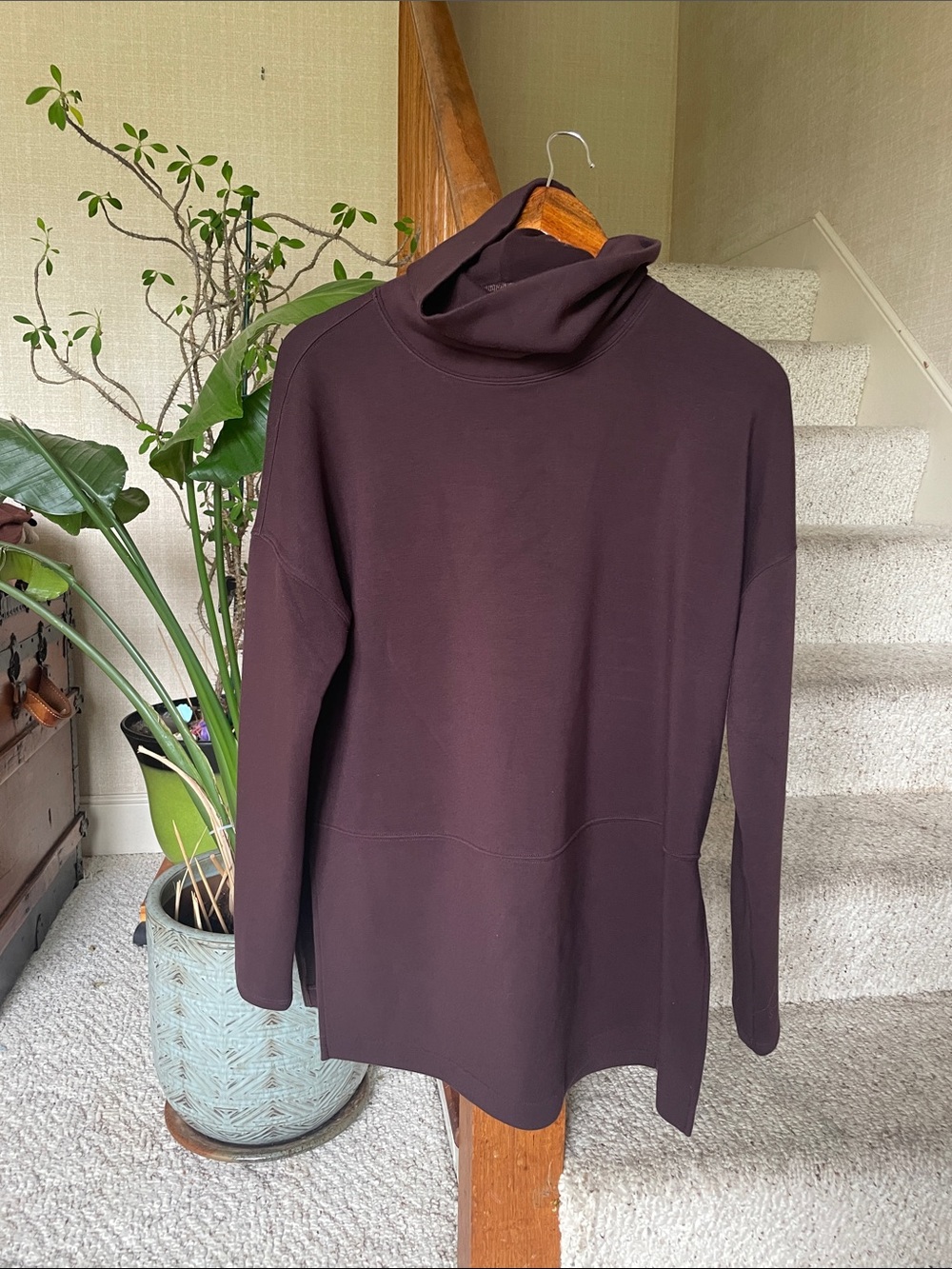 SPANX Dark Brown Cowl Neck Tunic Sweater